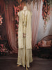 Soft Cream Floral Vine Thread and Beads Embroidered Design Tissue Part Wear Palazzo Suit with Choker Dupatta