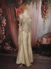 Soft Cream Heavy Mirror and Thread Embroidered Design Semi Silk Palazzo Suit with Choker Dupatta