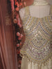 Soft Cream Heavy Mirror and Thread Embroidered Design Semi Silk Palazzo Suit with Choker Dupatta