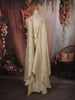 Soft Cream Heavy Mirror and Thread Embroidered Design Semi Silk Palazzo Suit with Choker Dupatta