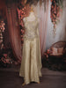 Soft Cream Heavy Mirror and Thread Embroidered Design Semi Silk Palazzo Suit with Choker Dupatta