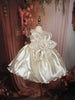 Soft Cream Sequins Embroidered Design Tissue Organza Kids Party Frock With 3D Floral Appliqué