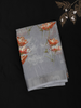 Soft Dove Grey Floral Printed Design Blended Cotton Saree