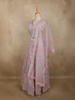 Soft Dusty Blush Pink Floral Thread and Beads Embroidered Design Net Lehenga With Net Dupatta