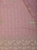 Soft Dusty Mauve Floral Zari Embroidered Design Georgette Designer Saree
