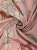 Soft Dusty Pink Animal and Birds Motif Design Tussar Saree with Floral Border