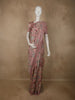 Soft Dusty Pink Animal and Birds Motif Design Tussar Saree with Floral Border