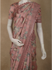 Soft Dusty Pink Animal and Birds Motif Design Tussar Saree with Floral Border