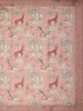 Soft Dusty Pink Animal and Birds Motif Design Tussar Saree with Floral Border