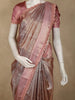 Soft Dusty Rose Copper Geometric Zari Woven Design Tissue Designer Saree with Sequins Border