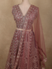 Soft Dusty Rose Mauve Pink Zari Embroidered and Stone Embellished Design Net Lehenga With Net Dupatta