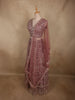 Soft Dusty Rose Mauve Pink Zari Embroidered and Stone Embellished Design Net Lehenga With Net Dupatta