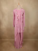 Soft Dusty Rose Pink Floral Beads Embroidered Design Georgette Peplum Palazzo Suit