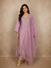 Soft Dusty Rose Pink Floral Sequins and Beads Embroidered Design Organza Salwar Suit
