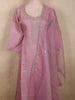 Soft Dusty Rose Pink Floral Sequins and Beads Embroidered Design Organza Salwar Suit
