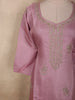 Soft Dusty Rose Pink Floral Sequins and Beads Embroidered Design Organza Salwar Suit
