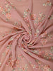 Soft Dusty Rose Pink Floral Thread Embroidered Design Chiffon Saree