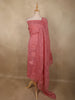Soft Dusty Rose Pink Floral Thread Embroidered Design Cotton Unstitched Salwar Material