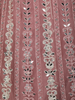 Soft Dusty Rose Pink Floral Thread and Mirror Embroidered Design Net Anarkali Gown with Dupatta