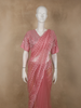 Soft Dusty Rose Pink Heavy Sequins and Beads Embroidered Design Net Designer Saree with Blouse