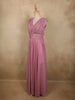 Soft Dusty Rose Pink Solid Design Shimmer Glitter Party Wear Gown