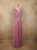 Soft Dusty Rose Pink Solid Design Shimmer Glitter Party Wear Gown