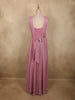 Soft Dusty Rose Pink Solid Design Shimmer Glitter Party Wear Gown
