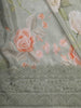 Soft Dusty Sage Green Floral Printed Design Chiffon Fancy Saree with Thread Work Border