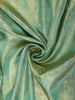 Soft Emerald Green Floral Zari Woven Design Pure Kanchipuram Silk Saree with Contrast Zari Border