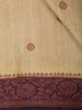 Soft Golden Beige Butta Woven Design Pure Tussar Saree with Contrast Border