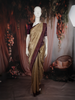 Soft Golden Beige Butta Woven Design Pure Tussar Saree with Contrast Border