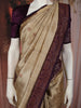 Soft Golden Beige Butta Woven Design Pure Tussar Saree with Contrast Border