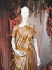 Soft Gold with Rich Antique Gold Vertical Striped Zari Woven Design Pure Kanchipuram Silk Saree with Self Woven Border