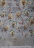 Soft Grey Floral Printed Design Linen Cotton Saree
