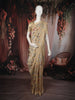 Soft Honey Beige Animal and Birds Motif Design Tussar Saree with Floral Border