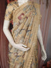 Soft Honey Beige Animal and Birds Motif Design Tussar Saree with Floral Border