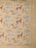 Soft Honey Beige Animal and Birds Motif Design Tussar Saree with Floral Border