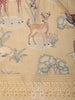 Soft Honey Beige Animal and Birds Motif Design Tussar Saree with Floral Border