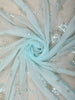 Soft Ice Blue Sequin and Beads Embroidered Design Organza Designer Saree with Designer Border