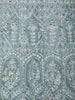 Soft Ice Mint Blue Floral Thread and Mirror Embroidered Design Net Anarkali Gown with Dupatta