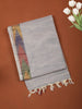 Soft Ivory Abstract Woven Design Cotton Saree with Multicolor Border