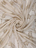 Soft Ivory Beige Floral Vine Zardozi Embroidered Design Space Silk Fancy Saree
