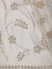 Soft Ivory Beige Floral Vine Zardozi Embroidered Design Space Silk Fancy Saree