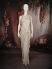 Soft Ivory Beige Floral Vine Zardozi Embroidered Design Space Silk Fancy Saree