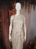 Soft Ivory Beige Floral Vine Zardozi Embroidered Design Space Silk Fancy Saree