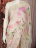 Soft Ivory Bold Floral Motif Printed Design Chiffon Fancy Saree with Thread Work Border