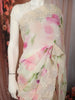 Soft Ivory Bold Floral Motif Printed Design Chiffon Fancy Saree with Thread Work Border
