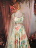 Soft Ivory Bold Floral Motif Printed Design Chiffon Lehenga with Matching Dupatta
