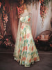 Soft Ivory Bold Floral Motif Printed Design Chiffon Lehenga with Matching Dupatta