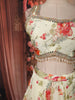 Soft Ivory Bold Floral Motif Printed Design Chiffon Lehenga with Matching Dupatta